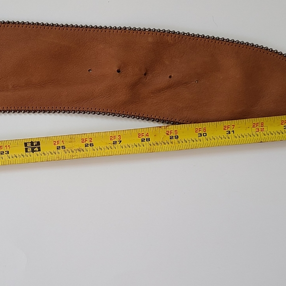 . Berge Wide Leather Belt - Picture 2 of 6